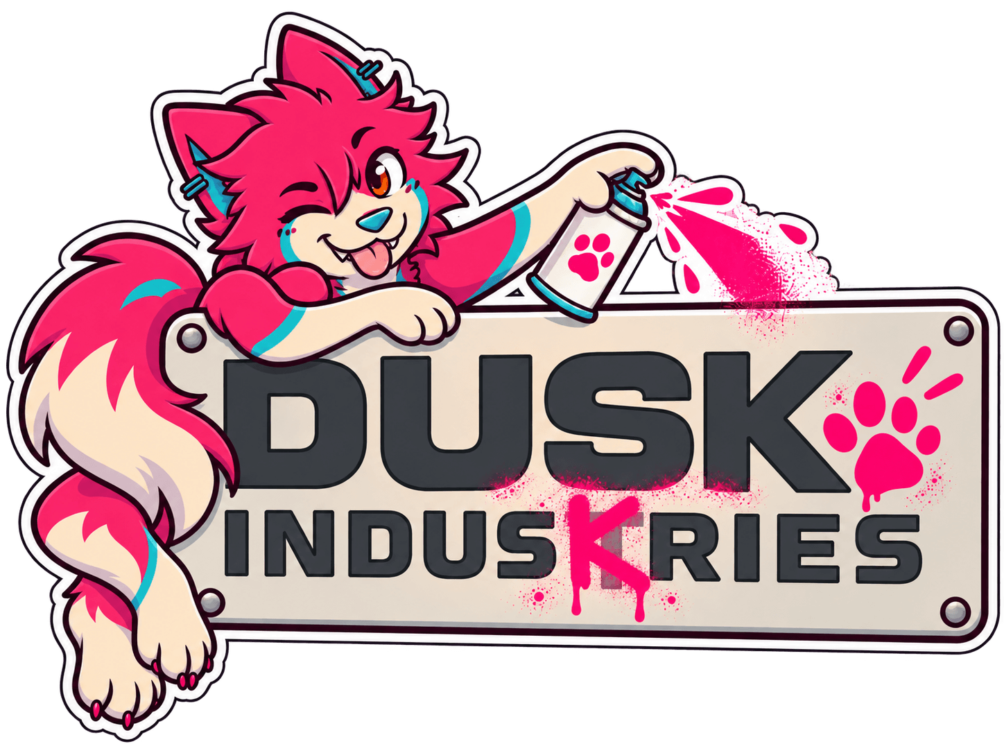 Dusk spraying a K over the T in Industries